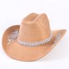 Beliebter europäischer und amerikanischer klassischer Wildleder Western Cowboyhut für Herren und Damen, großer Schirm, bestickt, Outdoor-Sonnenhut