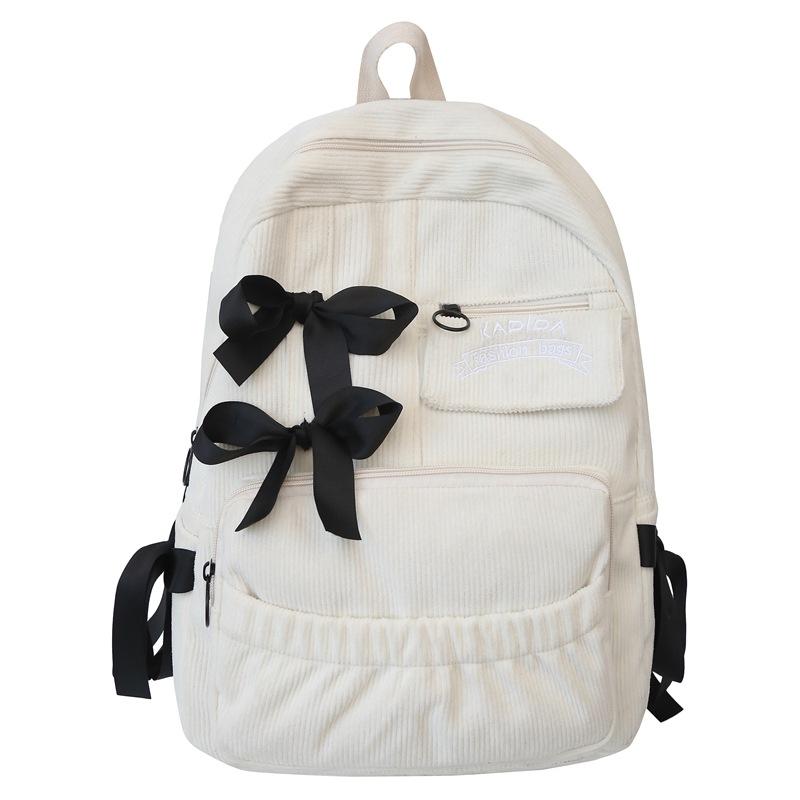 Schoolbagins Cute Bow Versatile Girl College Style School Bag Casual Japanese Hong Kong Style Lolita Fashion Backpack