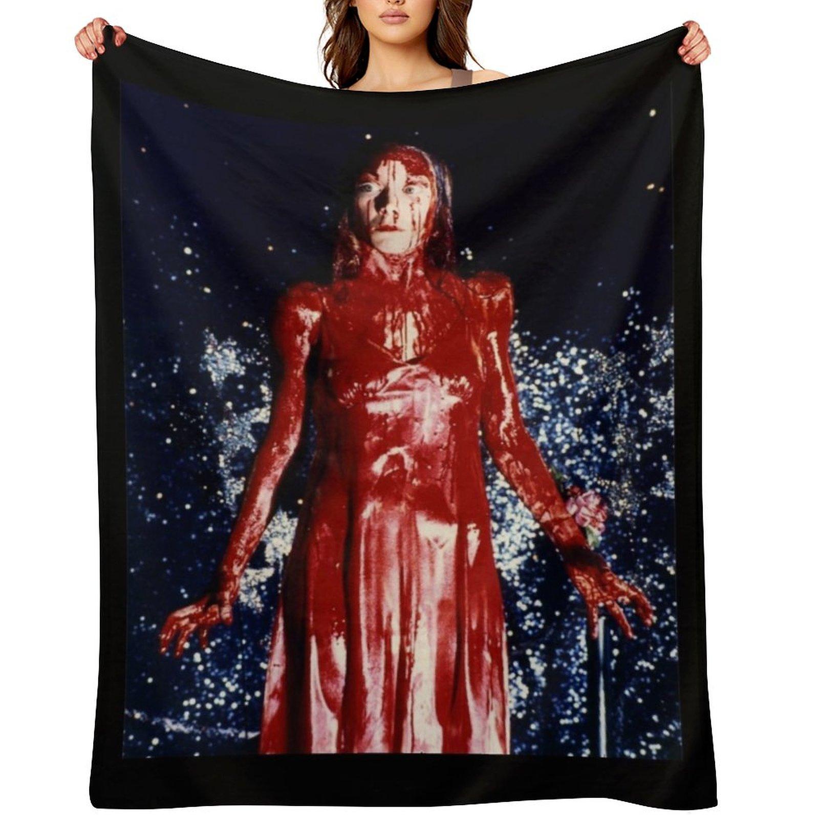 Carrie 1976, Horror fan gift Throw Blanket Flannels sofa bed Thermals For Travel Weighted Blankets 30x40in