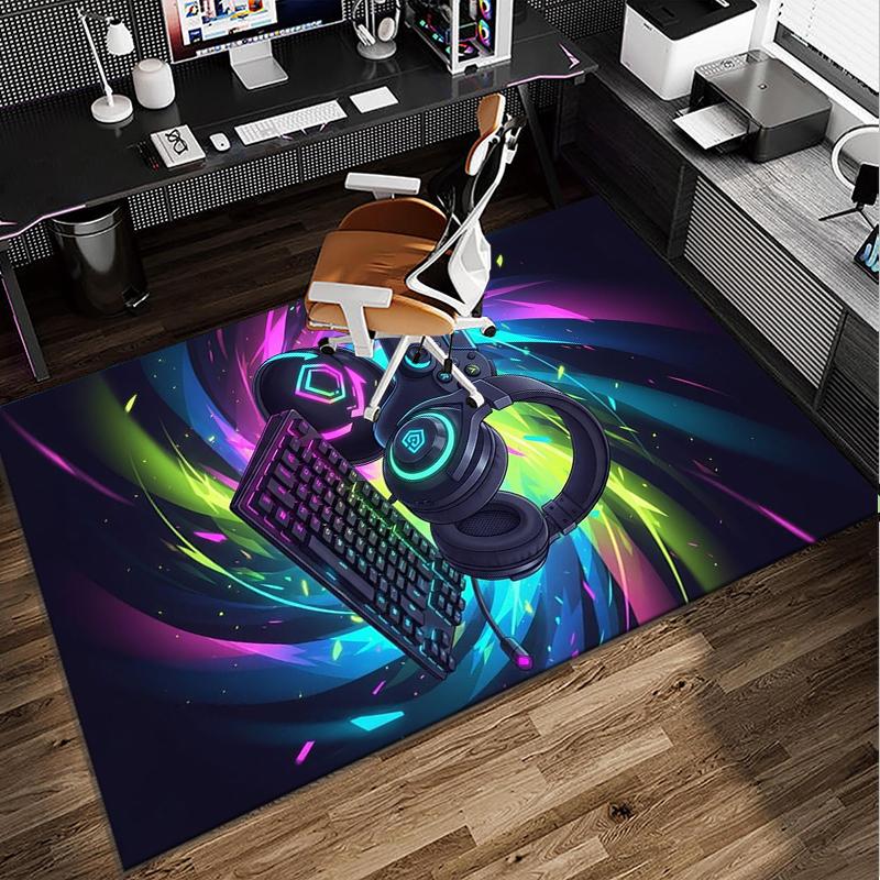 Neon Game Over Kunst Büro Teppich Stuhlunterlage, Spielteppich, Geeignet für Eingangsbereich, Schlafzimmer, Wohnzimmer, Schreibtisch, Weihnachtsgeschenk