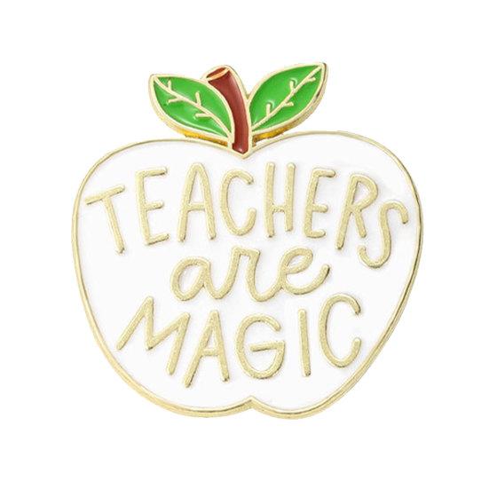 Yangyizhi Brooch Pin, Enamel Teacher-Themed Fruit Shape Lapel Lightweight Outfit Badge for Teachers Day Graduation
