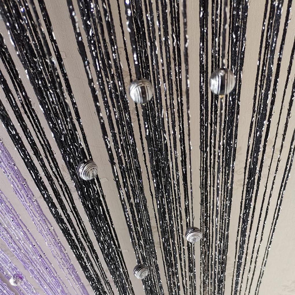 Polyester Elegant Crystal Bead Door Curtain For Bedroom Partition Wedding Or Room Decoration