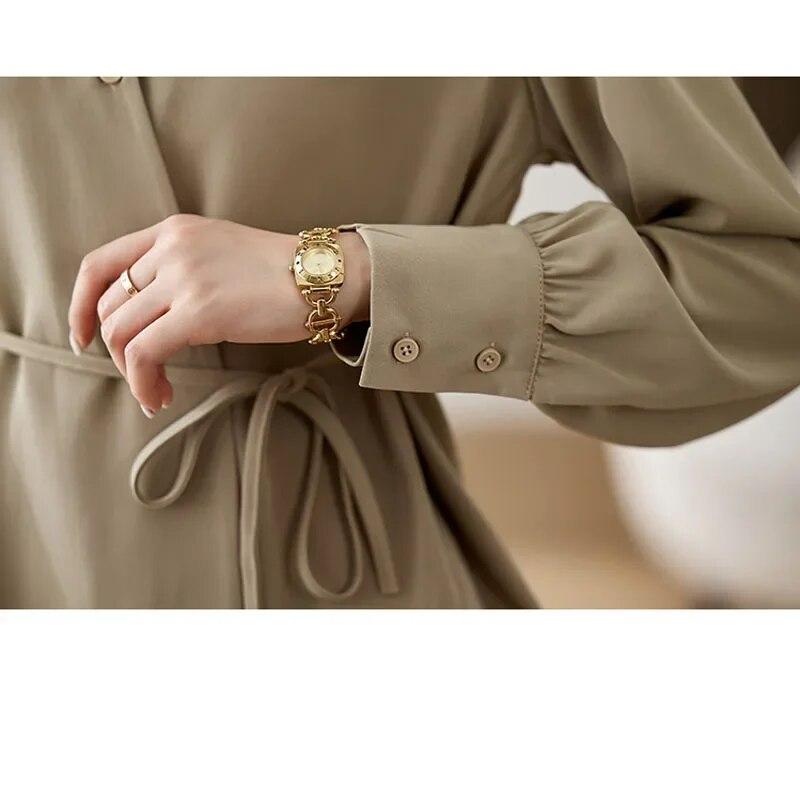 Autumn  Korean Style V-neck Lace-up Blouse Women Elegant Long-sleeve Shirt Women Office Lady Bottoming Tops Woman 29661