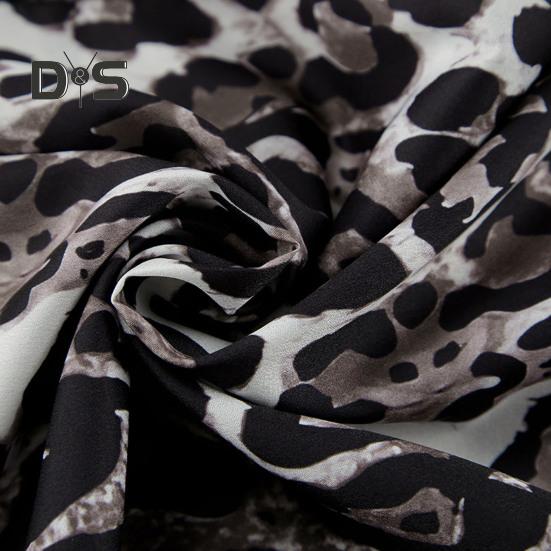 Dámské dlouhé kalhoty elastické kalhoty s vysokým pasem a širokými nohavicemi s kapsami Leopardí potisk Ležérní kalhoty ve stylu High Street