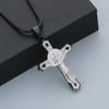 Personalized Religious Cross Pendant Neckalce for Men Women‘s’ Gold Color Stainless Steel Jewelry Thick Brushed Accessories