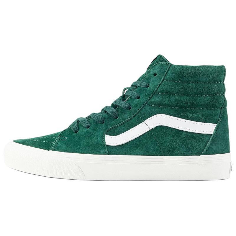 Vans Sk8 Hi High top Skateboard Shoes Unisex Dark Green White Sneakers VN000BW7EME