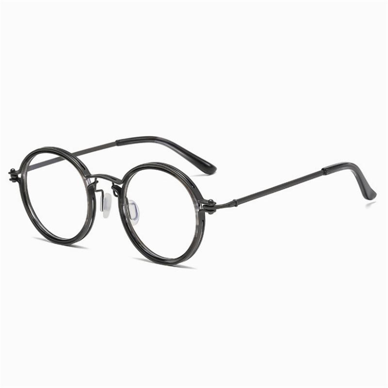 Anti Blue Rays Round Prescription Eyeglasses With Cylinder Brand Designer Metal Steampunk Nearsighted Glasses 0 -0.5 -0.75 To -6