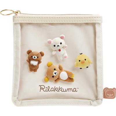San-X Rilakkuma Série "Nuiphoto" Čtvercová plochá taštička CA77101, Velikost: H125xŠ125mm, Roztomilé plyšové pouzdro na fotky