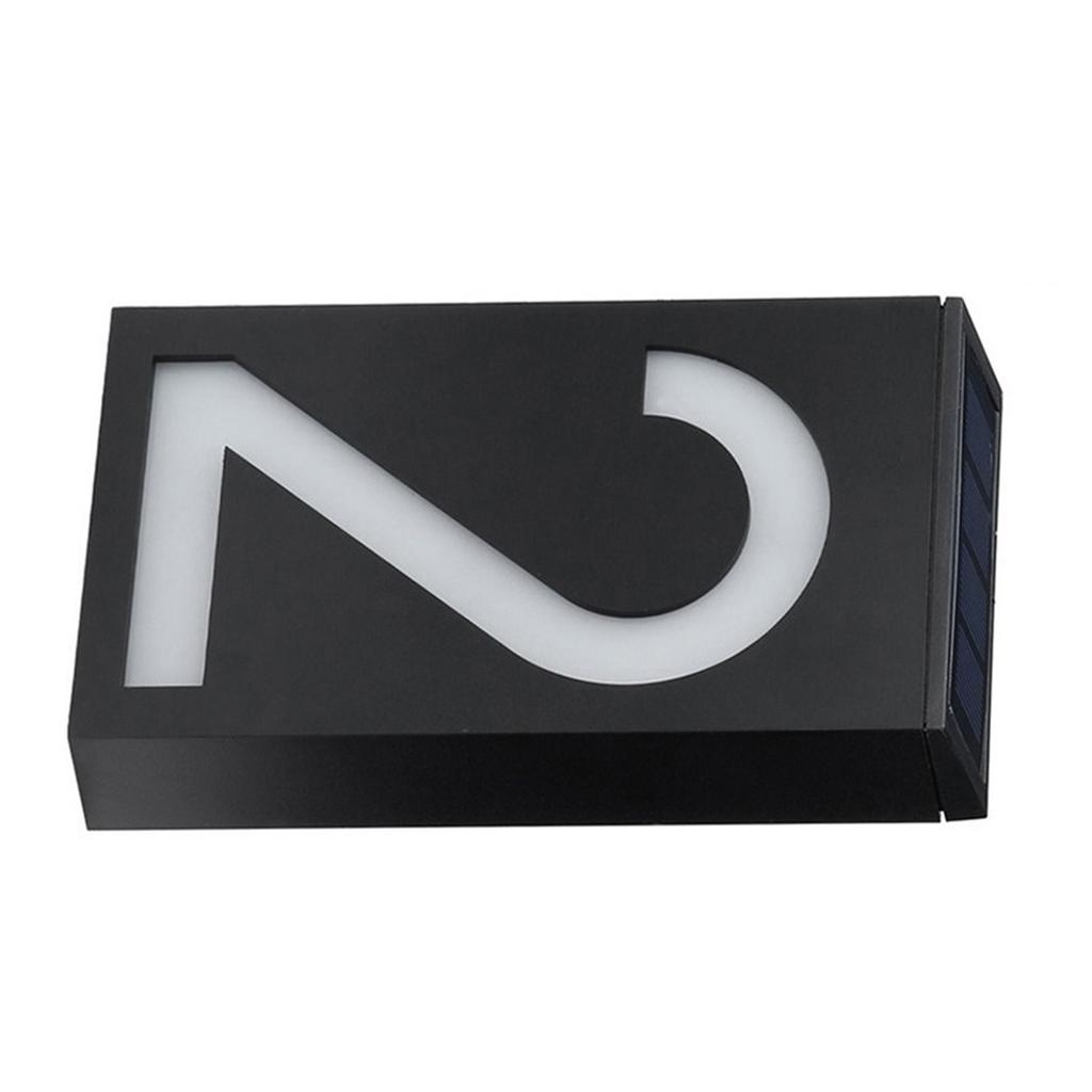 Solar House Number Solar Powered 1000mAh Rechargeable LED Illuminated Address Plaque