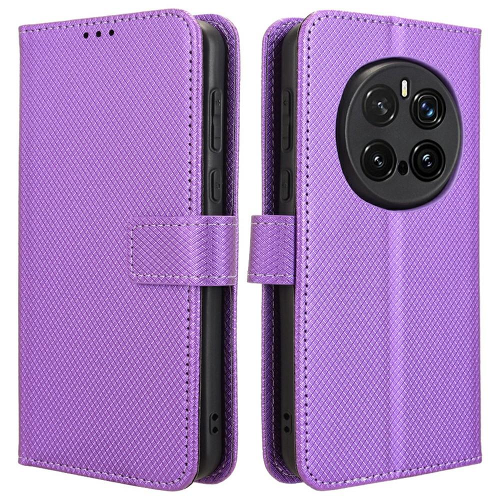 For Honor Magic7 Pro 5G Case PU Leather Diamond Texture Wallet Phone Cover