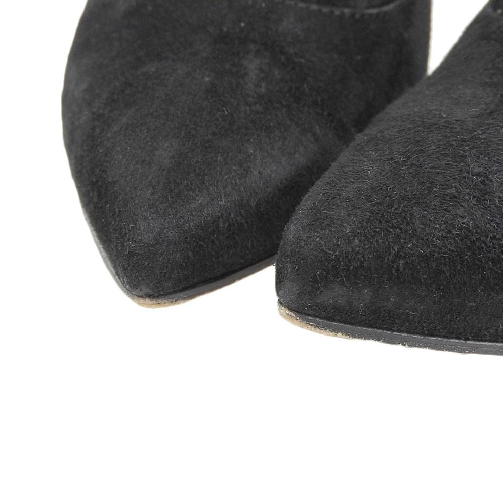 Sergio Rossi Suede stretch ankle boots for women, black, size 35 1/2, A85191 shoes 35.5 blackUsed