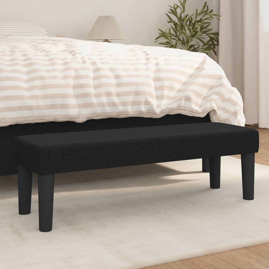 Black Bench 100 X 30 X 30 Cm Fabric