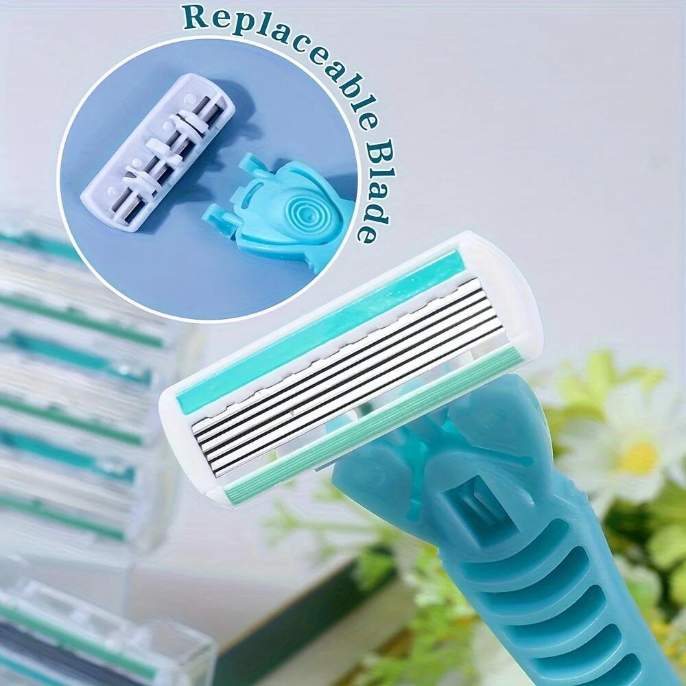 6-layer Women's Hair Removal Knife, Detachable and Replaceable Hair Scraping Blade, Suitable for Women's Body Hair Removal