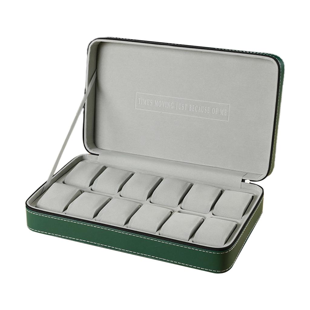 PU-Leder Reißverschlusstasche Uhr Schmuck Kollektion Aufbewahrungsbox Uhr Geschenk Organizer Schmuck Vitrine für Männer und Frauen