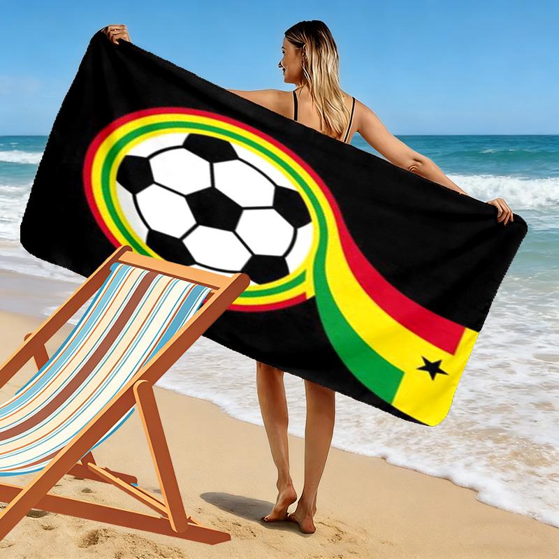 Ghana football Print Beach Towel, Large Soft Quick Dry Towel for Beach Camping Swimming
