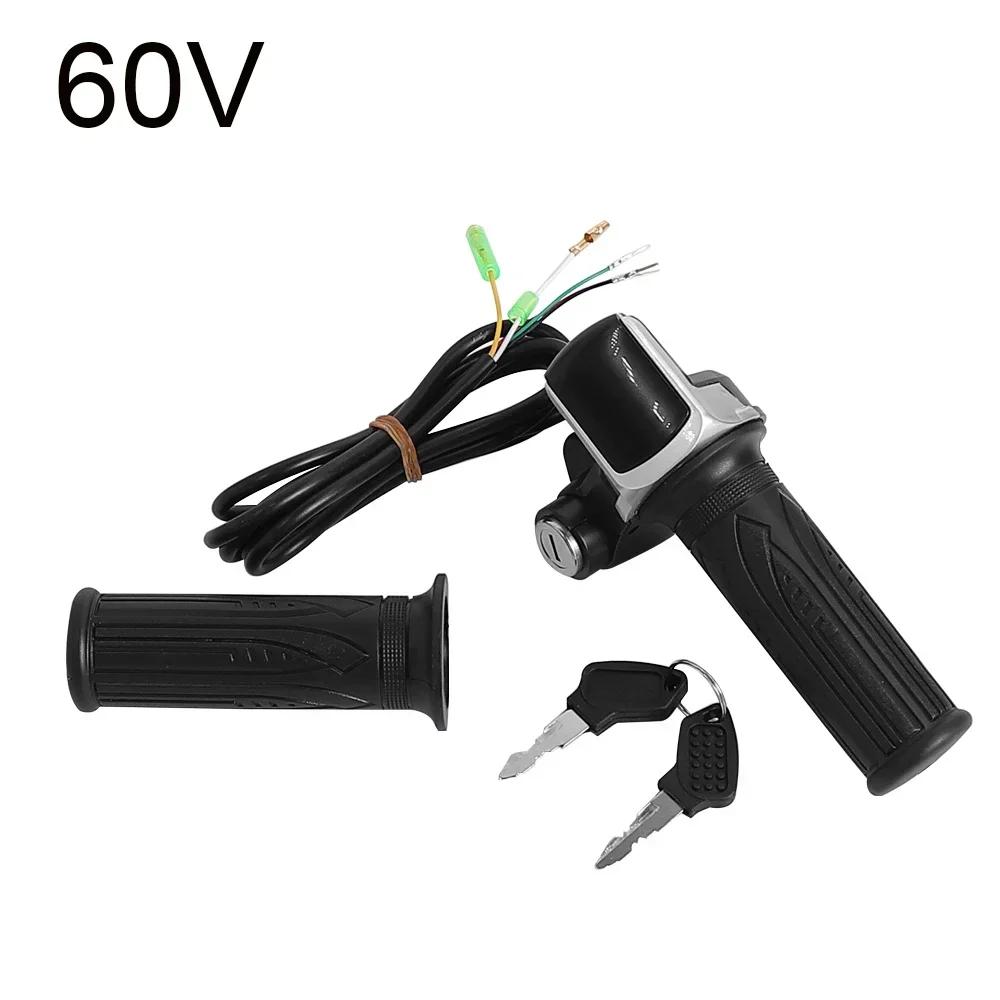 24/36/48/60V Throttle Handlebar Grip Power Speed Rotary With Key With LCD Battery Display For Electric Scooter Bike Parts