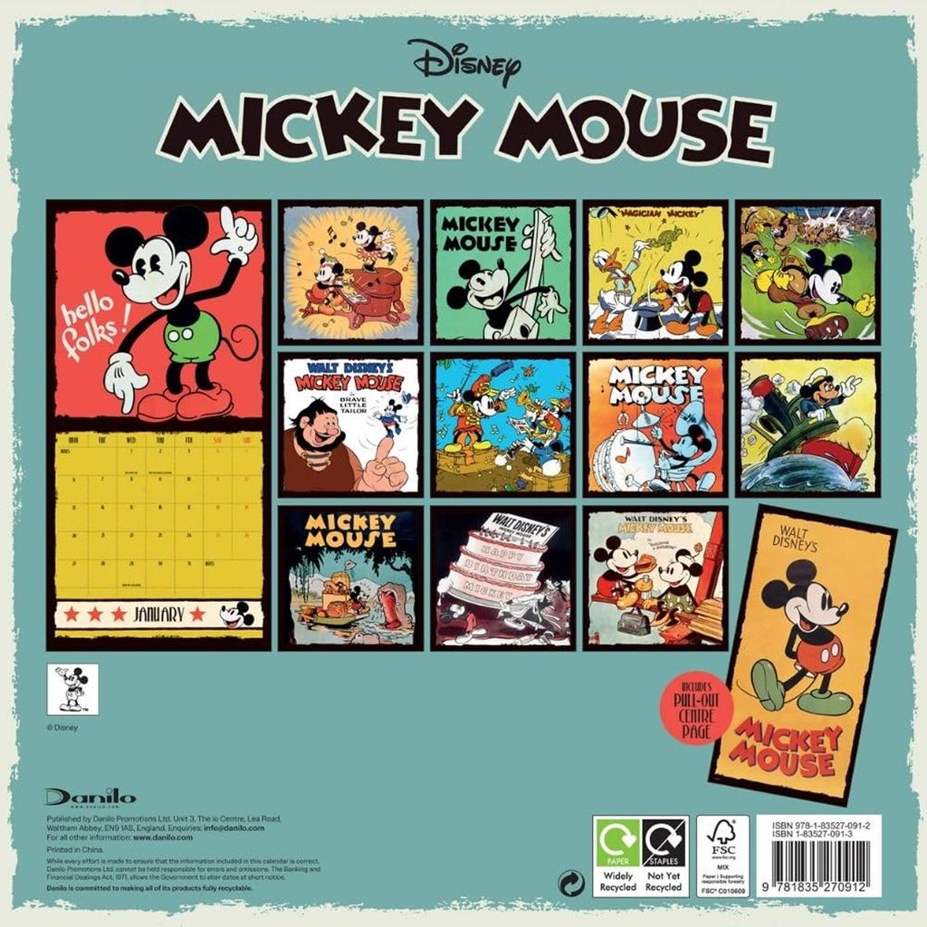 Disney 2025 Mickey Mouse 90th Anniversary Calendar