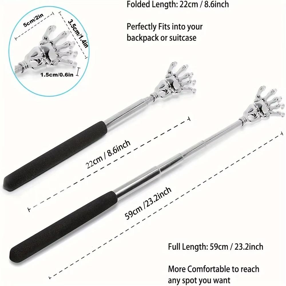 Portable Extendable Back Scratcher Stainless Steel Telescoping Back Scratcher For Both Human And Pets Extendable Back Massager
