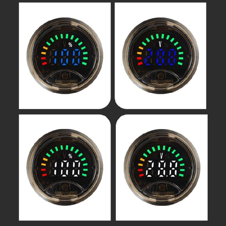 Compact Round Shaped Voltages & Capacity Meter User Friendly Circular Voltages & Battery Meter ABS for Office & Factory