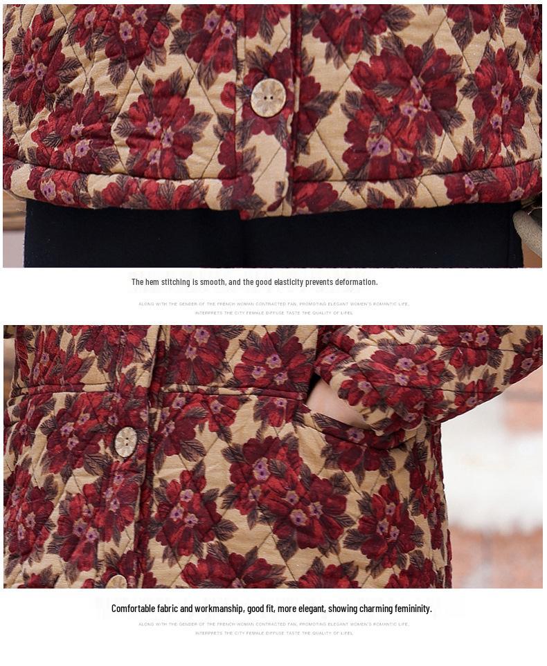 Women's Winter Hooded Cotton Jacket: Thickened, Padded Coat for Middle-aged and Elderly Mothers and Grandmothers.