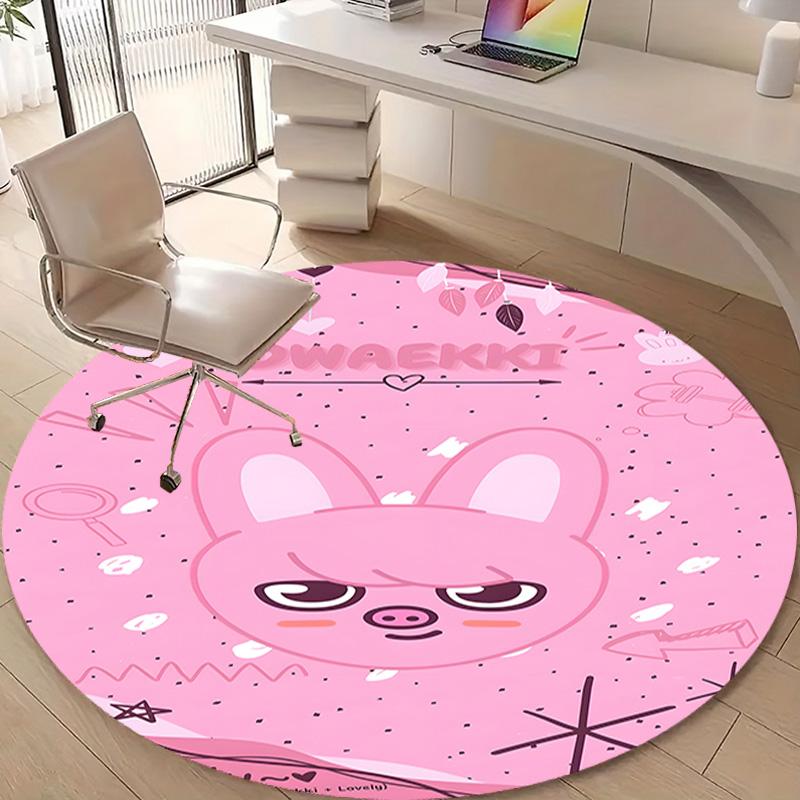 1pc Kpop Team7 Design Printed Area Round Carpet for Bedroom Living Room Home Decor Rugs Mat Non Slip Mat Rug for Bedside