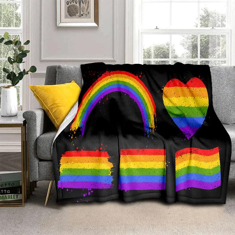Coperta Cartone Animato 3D Colori Arcobaleno Illusione, Morbida Coperta da Divano per Casa Camera da Letto Letto Divano Picnic Viaggio Ufficio Coperta per Bambini