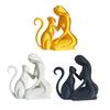 Baizihuahu 3D Printed Sculpture, Woman And Cat Shape, Matte Finish Durable Figurine, Light Luxury Style Ornament for Home Decor