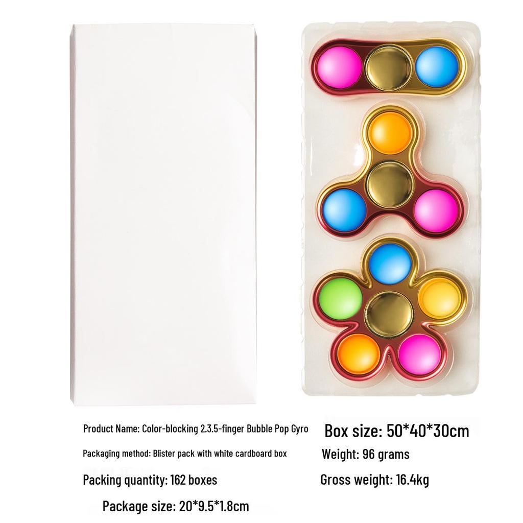 Trending Two-Color Rat Killer Fidget Spinner: Colorful Bubble Pop Finger Spinning Top