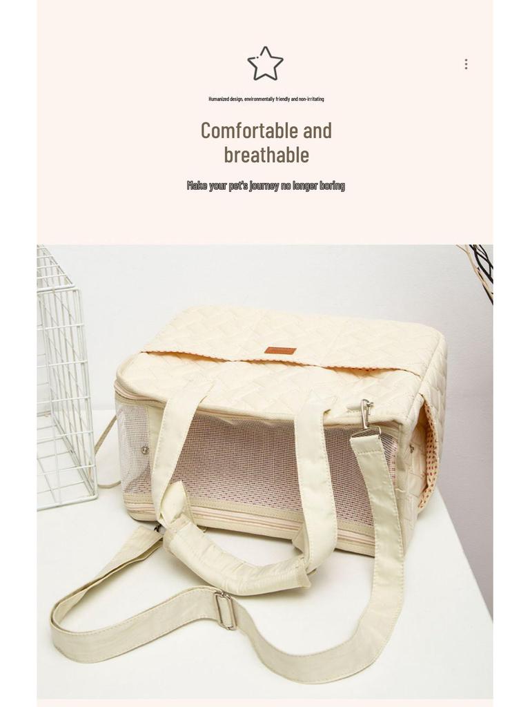 Portable Breathable Pet Carrier: Lightweight Canvas Crossbody for Cats & Small Dogs