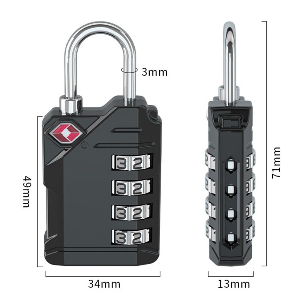 TSA 4 Digit Combination Lock Anti-theft Security Tool Suitcase Luggage Coded Lock Padlock Zinc alloy Cabinet Lock Travel