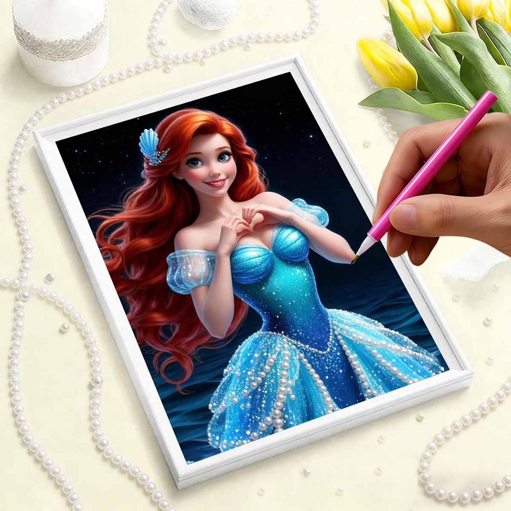 Disney The Little Mermaid DIY Pearl Artwork for ArielA Handmade Gift Suitable for Wall Decoration Ideal for Both Home and Office Settings