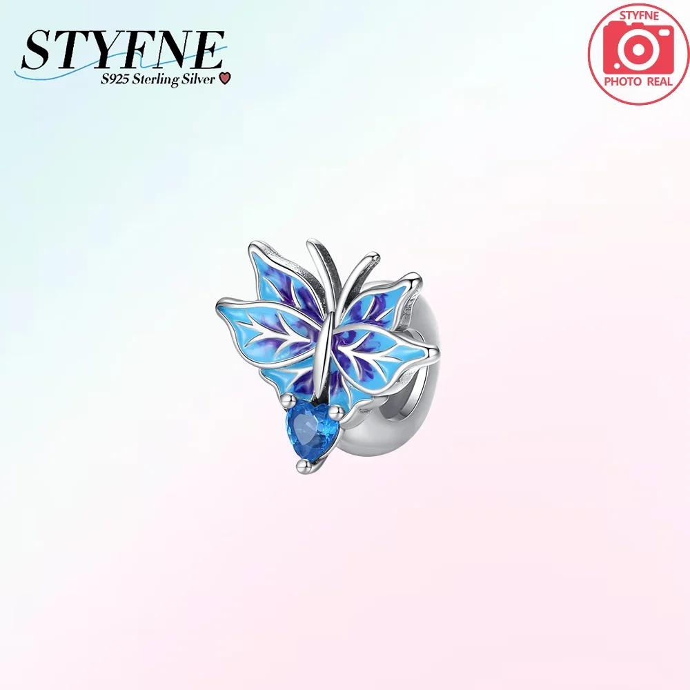Copper Blue Pink Fantasy Butterfly Series Beads Pendant Fit Bangle Charms Bracelet Diy Women Original Jewelry