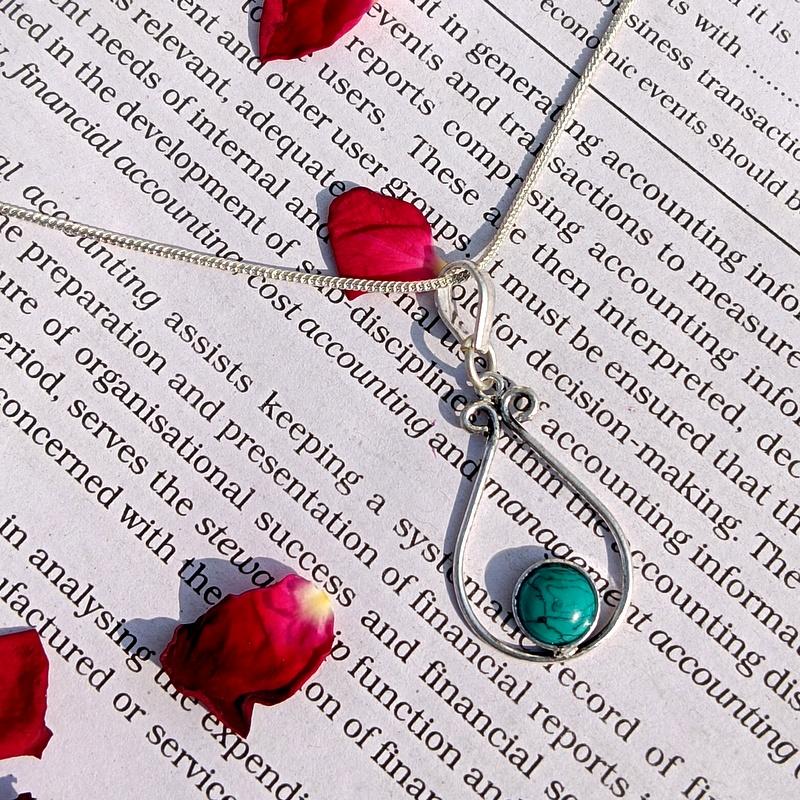 

Women s Turquoise Gemstone 925 Sterling Silver Plated Pendant зелёный