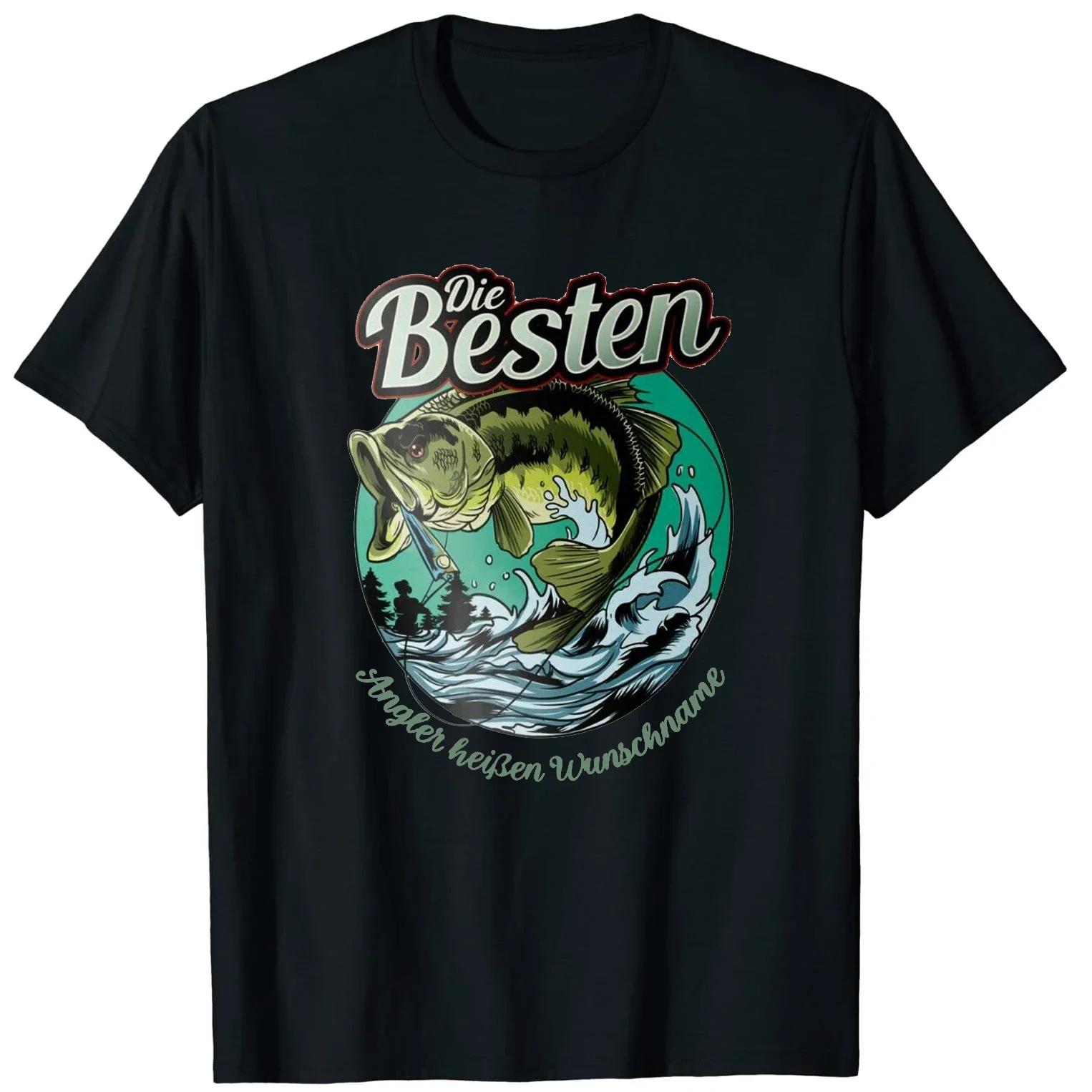 

GerUnisex Angler Bass Fishing Graphic Tee Unisexs Breathable Cotton TShirt Casual Round Neck S