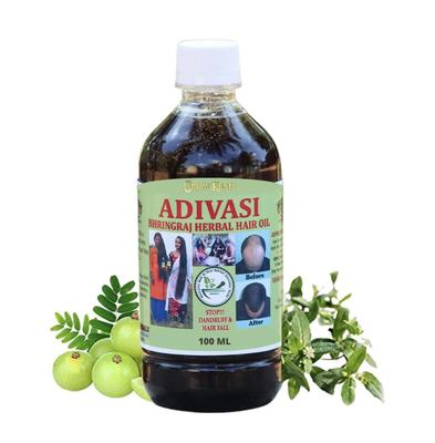 Ayurvedic Adivasi Bhringraj Herbal Hair Oil Made By Pure Adivasi Natural Herbs- 100ml