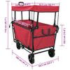 Folding Handcart Red 105 X 56.5 X 116 Cm Oxford Fabric