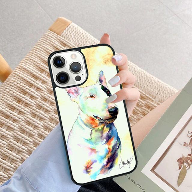 Bull Terrier Dog Puppies Funny Phone Case For iPhone 16 15 14 plus XR XS 11 12 13 Pro max Bumper Shell Cover coque