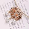 Chinese Style Longevity Lock Pendant Flower Ruyi Pearl Choker Elegant Vintage Hanfu Necklace  Party
