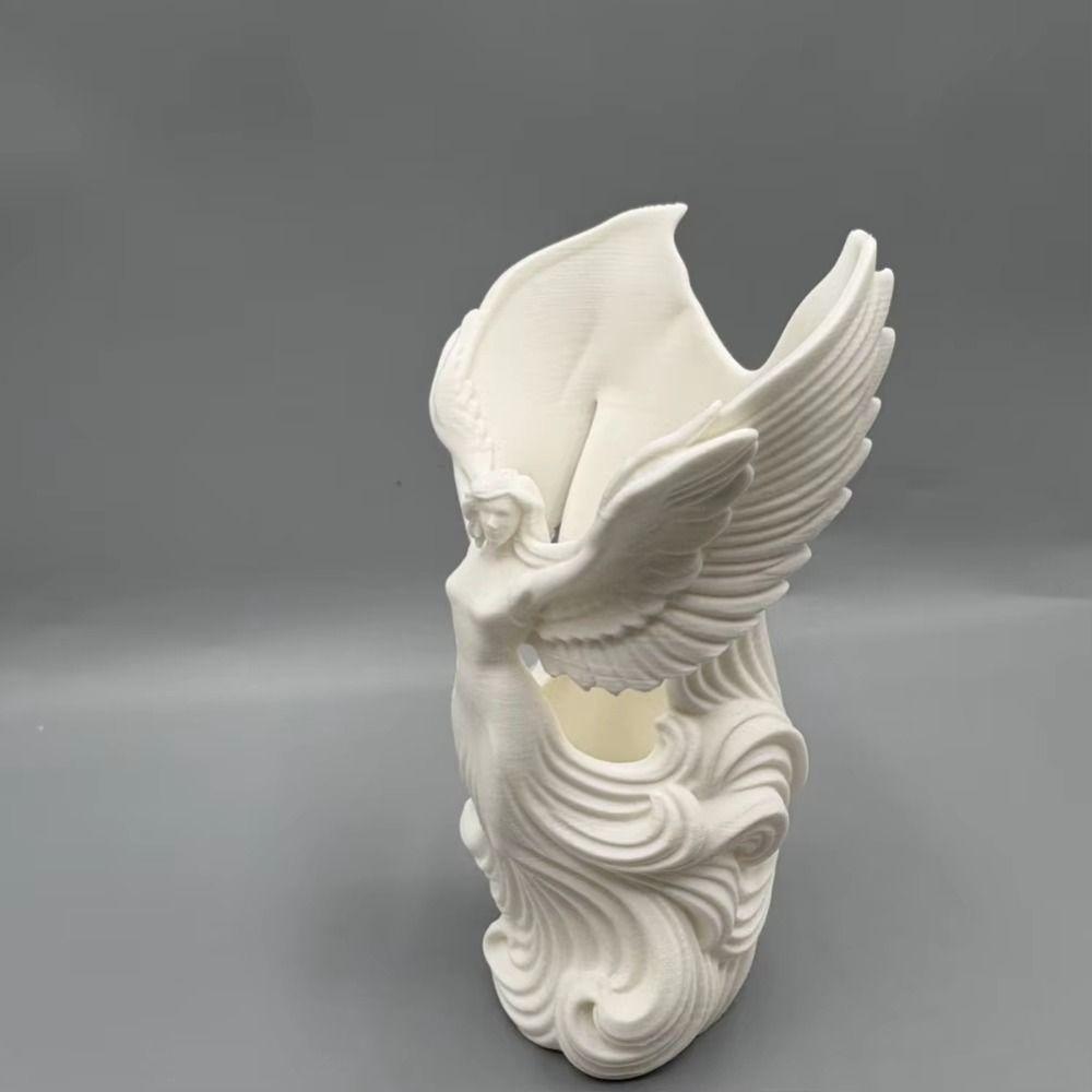 Angel Wings Design Angel-Shaped Vase Container Decorative Design Angel Wings Pen Holder Multi-Purpose Organizer Desktop Use