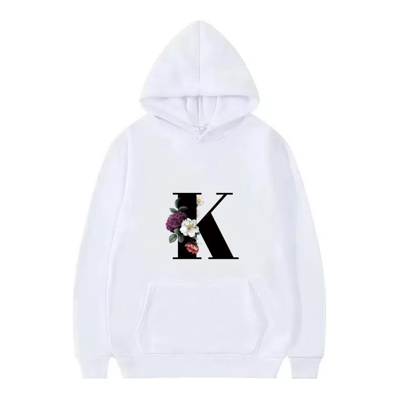 Letter Number Print Pattern Woman Fashion Loose Black Autumn Sporty Tops Clothes Pullovers Ladies Cheap Hoodies Men Sweatshirts