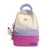 Color Block Nylon Backpack with Padded Handle Front Pocket Casual Daypack for School Travel