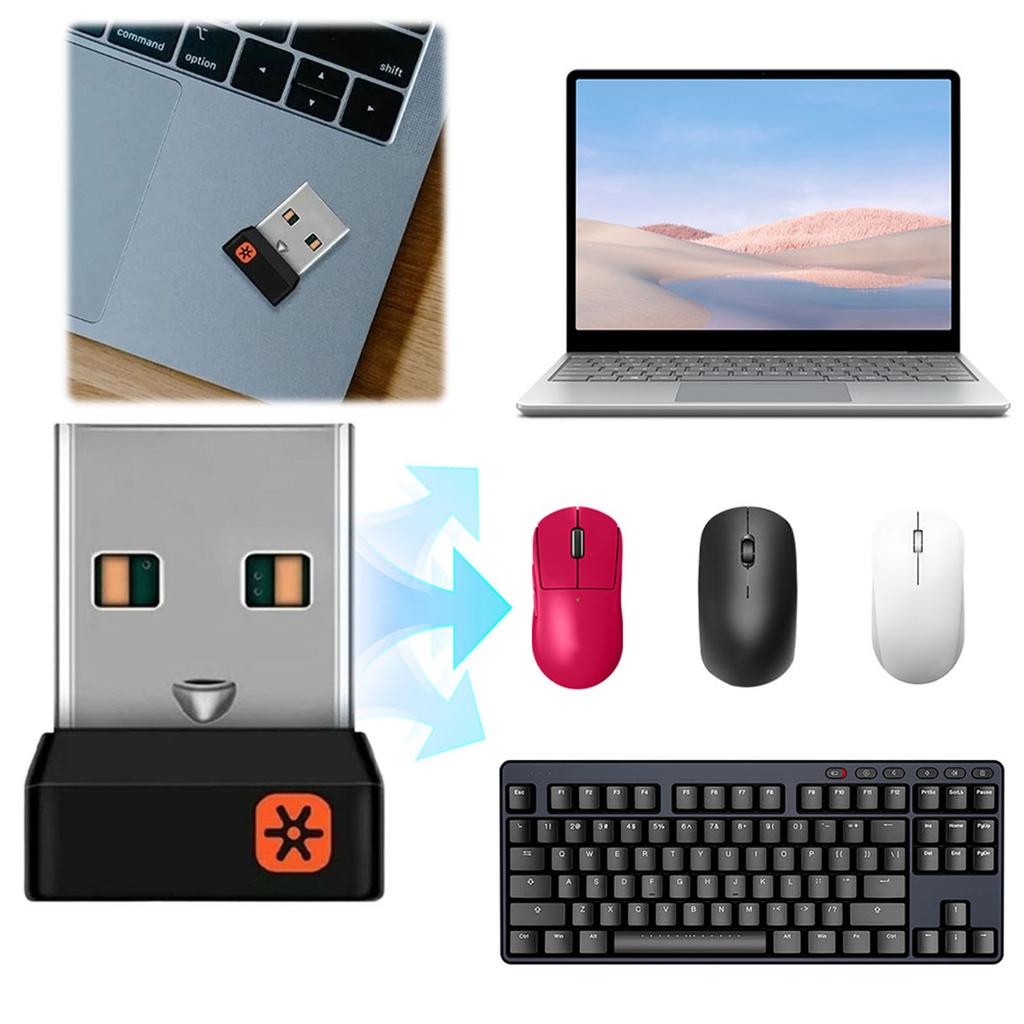 USB Receiver Connects Up To 6 Devices Wireless Dongle Receiver Mouse Receiver Adapter for Logitech Unifying M905 M325 M510
