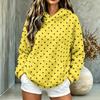 Women's Polka Dot Hooded Flannel Top, Long Sleeve Casual Pullover with Pockets for Fall and Winter