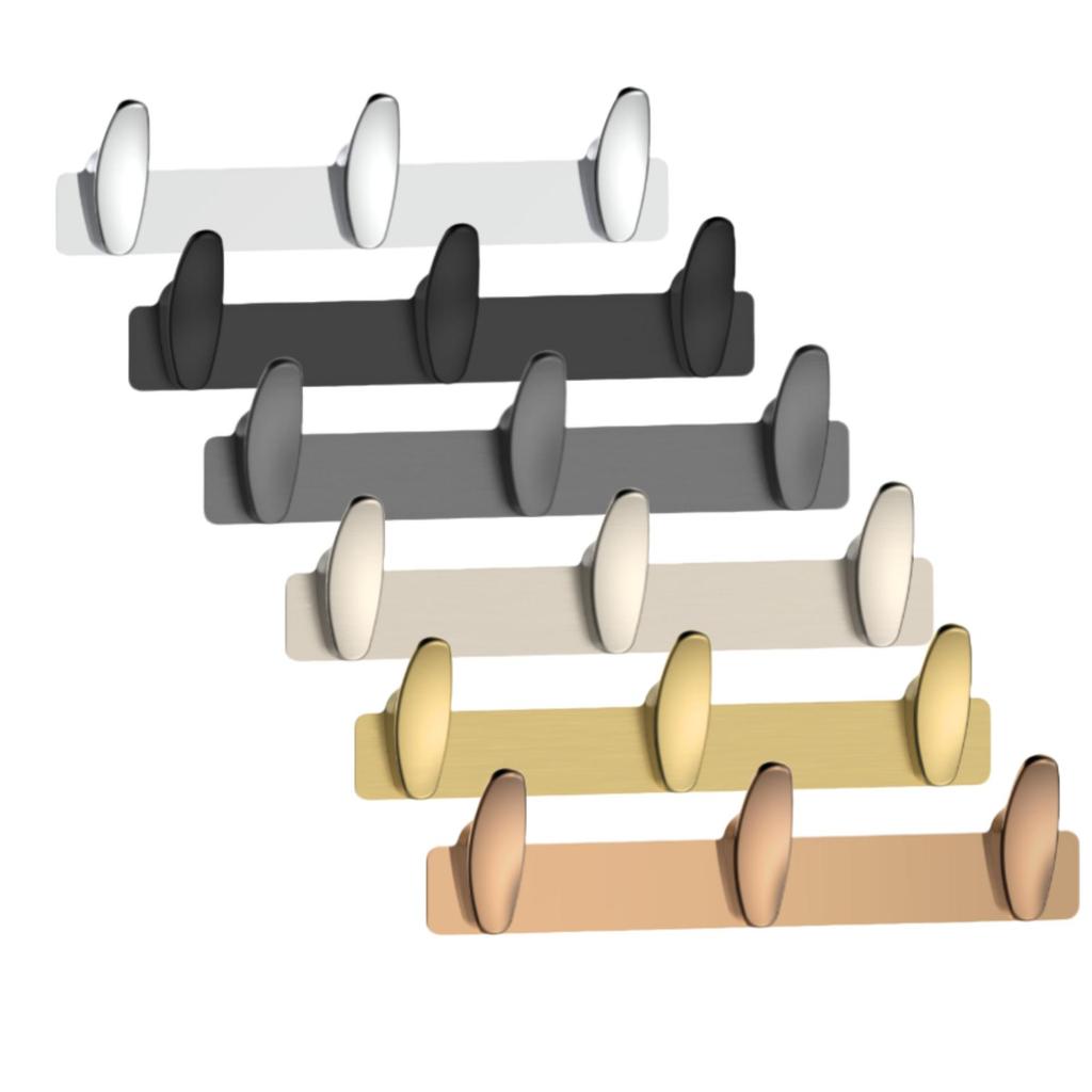 Zinc Alloy Multi-Hook Wall-Mounted Coat and Towel Rack for Kitchen and Bathroom