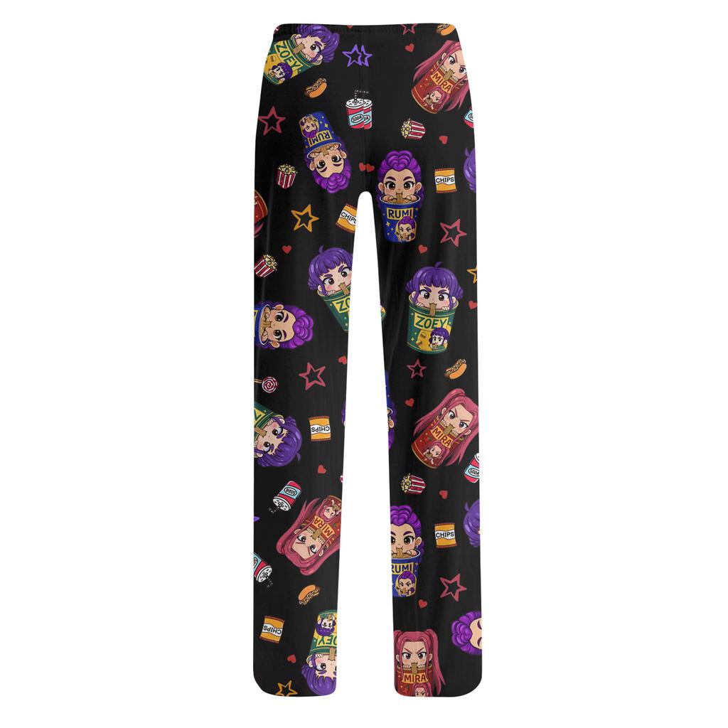 Womens Pajama Pants Sleepwear Casual Drawstring Elastic Waist Pants Comfy Straight Yoga Loose Trousers