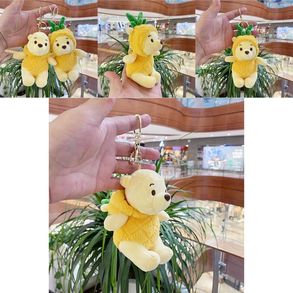 Adorable Pineapple Puff Bear Plush Keychain Soft Doll Gift Perfect For Collectors