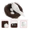 1 Set künstliches Vogelnesthäuschen Schmuck Natürliche Optik Weihnachtsdekoration Dekoratives Vogelnest Foto Requisite für Außenbereich Garten