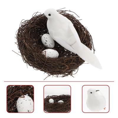 1Set Simulated Birds Nest Adornment Natural Look Christmas Decoration Decorative Bird Nest Photo Prop for Outdoor Garden