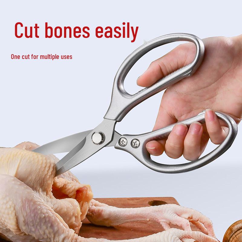 German-Style Commercial Kitchen Shears: Heavy-Duty Bone-Cutting and Multi-Use Food Scissors
