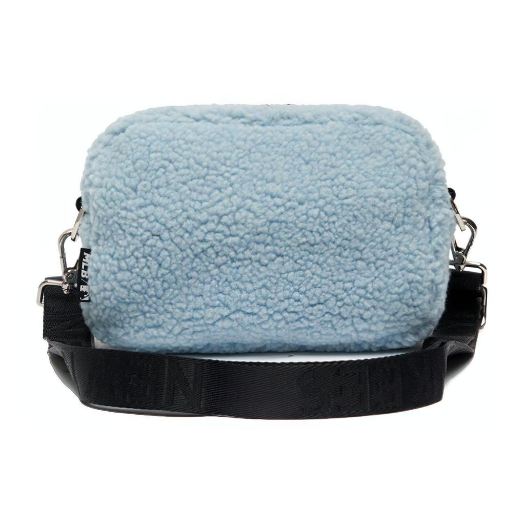 MLB Lamb Fleece Series LA Dodgers Logo Zipper Camera Bag Unisex Shoulder Bag Pink Blue 3ACRS0316-50BLL